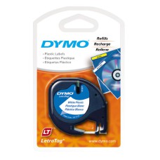 Dymo LetraTag Plasic 12 mm x 4 m-1/2 in. x 13 ft.