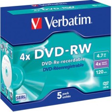 Verbatim DVD+RW 4,7GB 5-pack